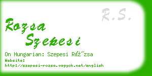rozsa szepesi business card